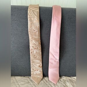 Pink Satin and Cream Paisley ties - men’s Accessories